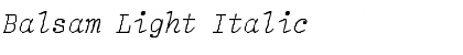 Download Balsam Light Italic Font Title Preview