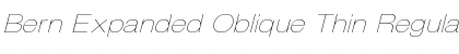 Download Bern Expanded Oblique Thin Regular Font Title Preview