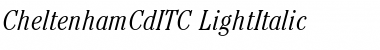 Download CheltenhamCdITC Light Italic Font Title Preview