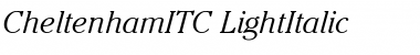 Download CheltenhamITC Light Italic Font Title Preview
