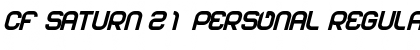 Download CF Saturn 21 PERSONAL Regular Font Title Preview