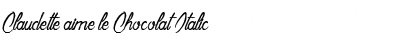 Download Claudette aime le Chocolat Italic Font Title Preview