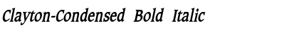Download Clayton-Condensed Bold Italic Font Title Preview