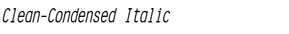 Download Clean-Condensed Italic Font Title Preview