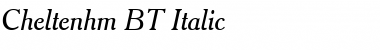 Download Cheltenhm BT Italic Font Title Preview