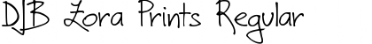 Download DJB Zora Prints Regular Font Title Preview