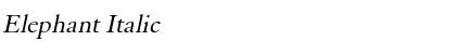 Download Elephant Italic Font Title Preview