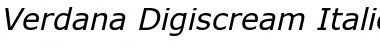 Download Verdana Digiscream Italic Font Title Preview