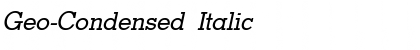 Download Geo-Condensed Italic Font Title Preview
