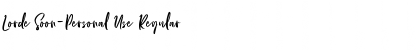 Download Lorde Soon-Personal Use Regular Font Title Preview