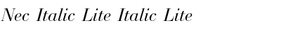 Download Nec Italic Lite Italic Lite Font