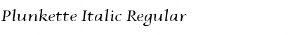 Download Plunkette Italic Regular Font Title Preview