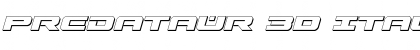 Download Predataur 3D Italic Italic Font Title Preview