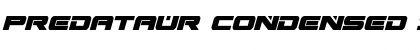 Download Predataur Condensed Italic Condensed Italic Font Title Preview