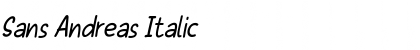 Download Sans Andreas Italic Font Title Preview