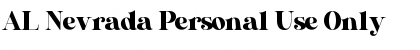 Download AL Nevrada Personal Use Only Regular Font Title Preview
