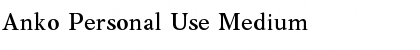 Download Anko Personal Use Medium Font Title Preview