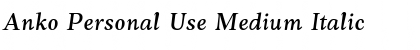Download Anko Personal Use Medium Italic Font Title Preview