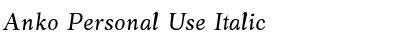 Download Anko Personal Use Italic Font Title Preview