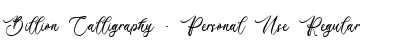 Download Billion Calligraphy - Personal Use Regular Font Title Preview