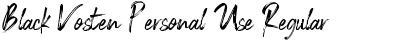 Download Black Vosten Personal Use Regular Font Title Preview