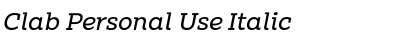 Download Clab Personal Use Italic Font Title Preview