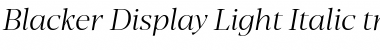 Download Blacker Display Light Italic Font Title Preview