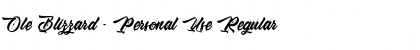 Download Ole Blizzard - Personal Use Regular Font Title Preview