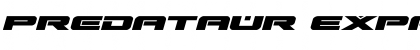 Download Predataur Expanded Italic Expanded Italic Font Title Preview