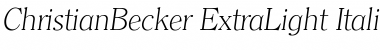 Download ChristianBecker-ExtraLight Italic Font Title Preview