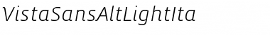 Download VistaSansAltLightIta Regular Font Title Preview