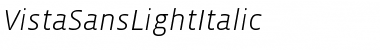Download VistaSansLightItalic Regular Font Title Preview