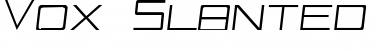 Download Vox-Slanted Regular Font Title Preview