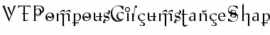 Download VTPompousCircumstanceShapely Regular Font Title Preview