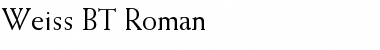 Download Weiss BT Roman Font Title Preview