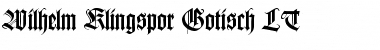 Download WilhelmKlingsporGotisch LT Regular Font Title Preview