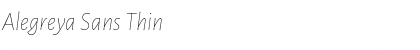 Download Alegreya Sans Thin Italic Font Title Preview