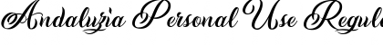 Download Andaluzia Personal Use Regular Font Title Preview