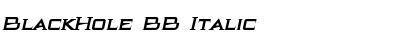 Download BlackHole BB Italic Font Title Preview