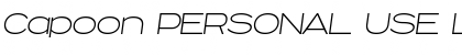 Download Capoon PERSONAL USE Light Italic Font Title Preview