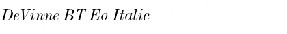 Download DeVinne BT Eo Italic Font Title Preview