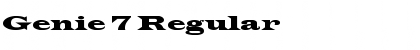 Download Genie 7 Regular Font Title Preview
