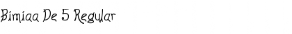 Download Bimiaa De 5 Regular Font Title Preview