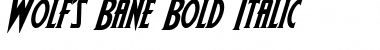 Download Wolf's Bane Bold Italic Bold Italic Font Title Preview
