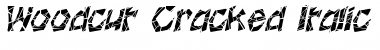 Download WoodcutCracked Italic Font Title Preview