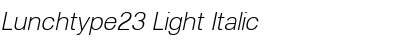 Download Lunchtype23 Light Italic Font Title Preview