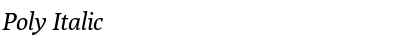 Download Poly Italic Font Title Preview