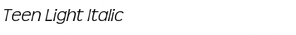 Download Teen Light Italic Font Title Preview