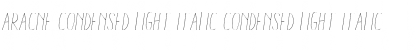 Download Aracne Condensed Light Italic Condensed Light Italic Font Title Preview
