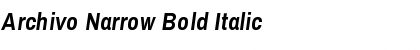 Download Archivo Narrow Bold Italic Font Title Preview
